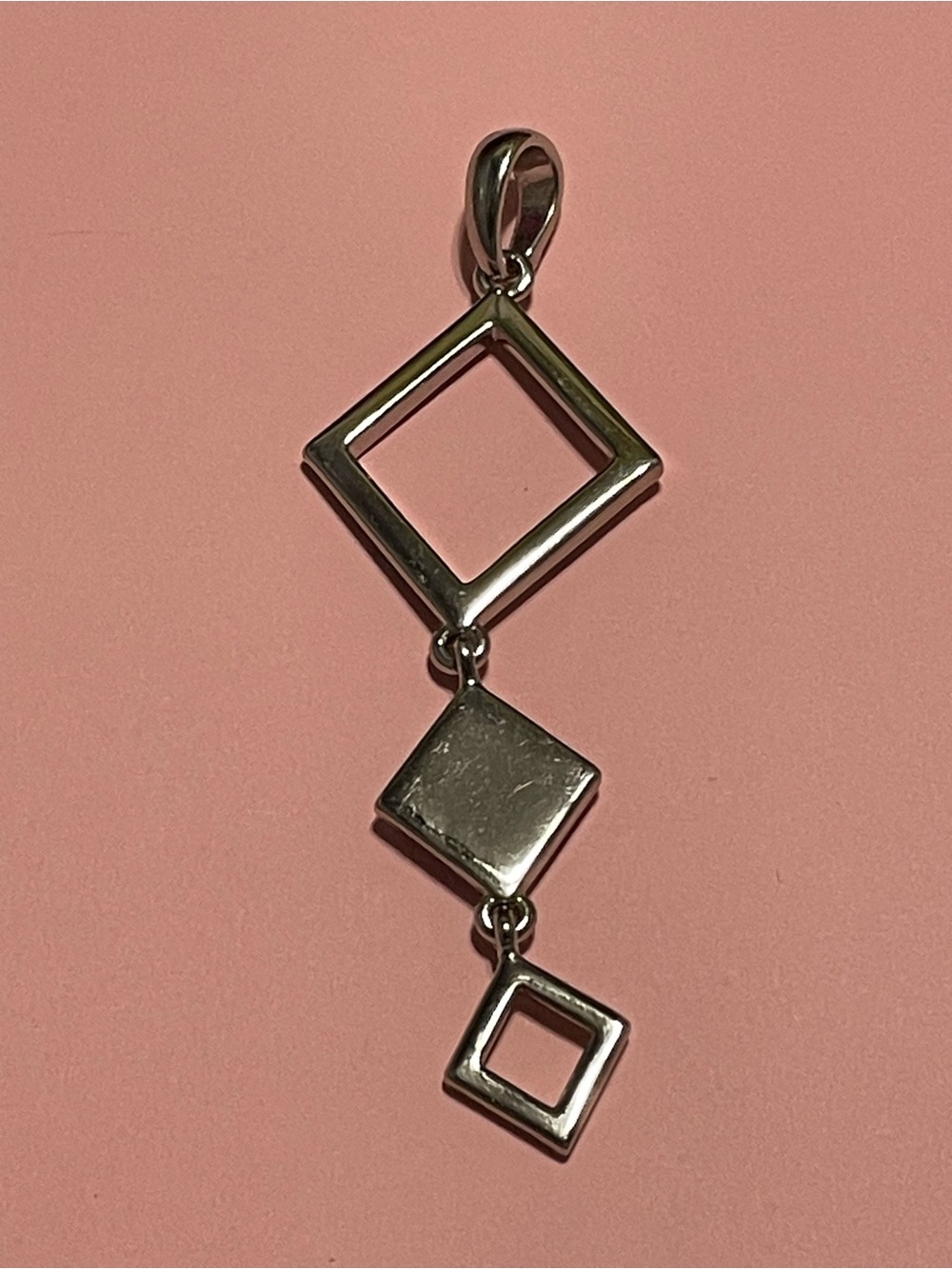Silver Tone Long Pendant #9113